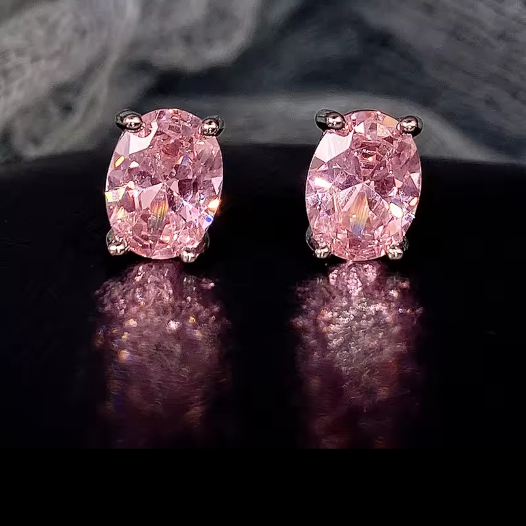 White Goldfilled Pink Stud Earrings 10$